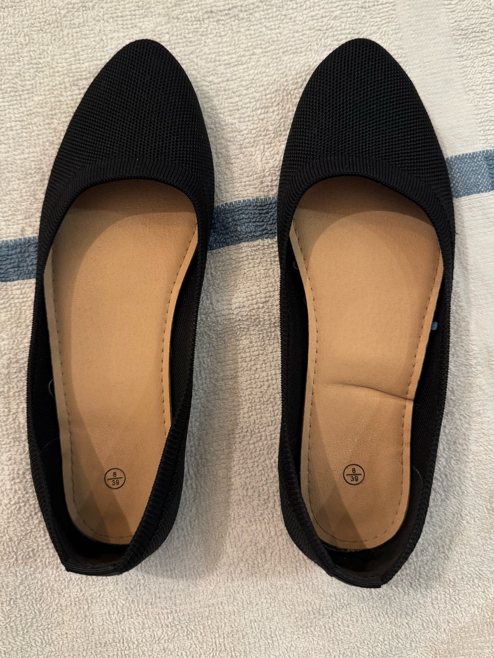 Black woven flats